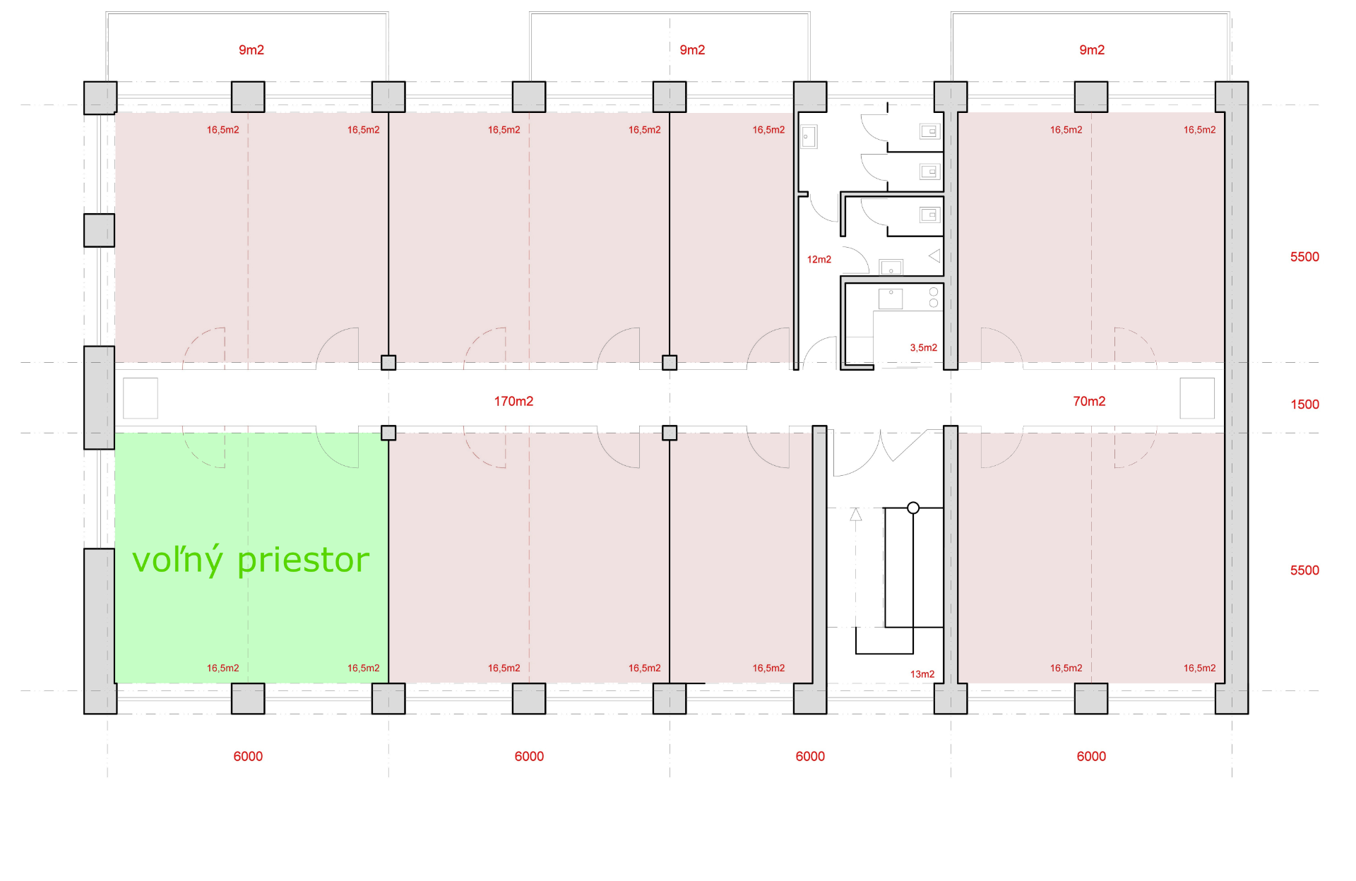 Obsadenosť 1. poschodie